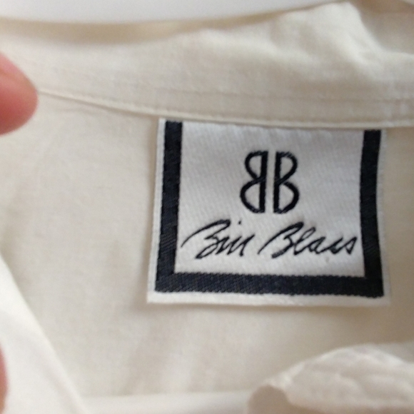 Bill Blass Eveningwear White pima Cotton pleated bib unisex tuxedo shirt - Picture 3 of 7